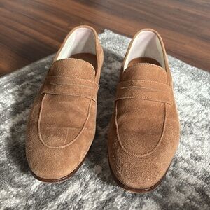 Brown Leather Slip-On Loafers